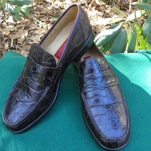COLE HAAN Genuine Crocodile Brown Loafers 9M